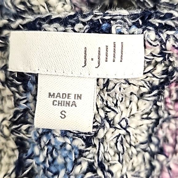J. Jill Knit Purple Blue and White Vertical Striped Sweater Woman' Size S - Picture 7 of 10